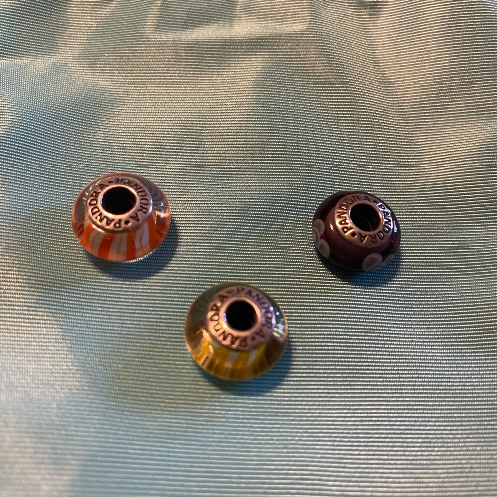 Pandora Vibrant 925 Glass Charm Trio